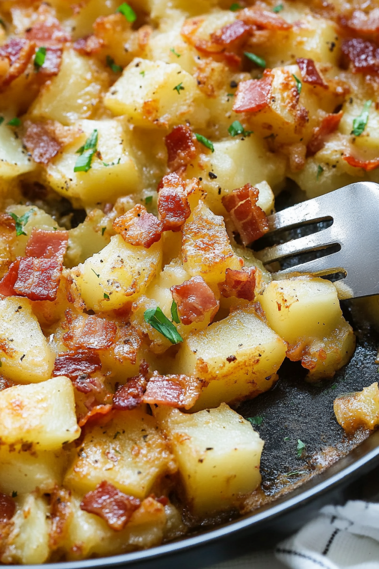 Crispy potatoes bacon cheese