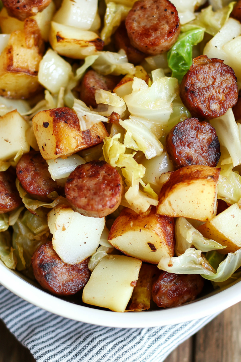 Sausage cabbage potato skillet