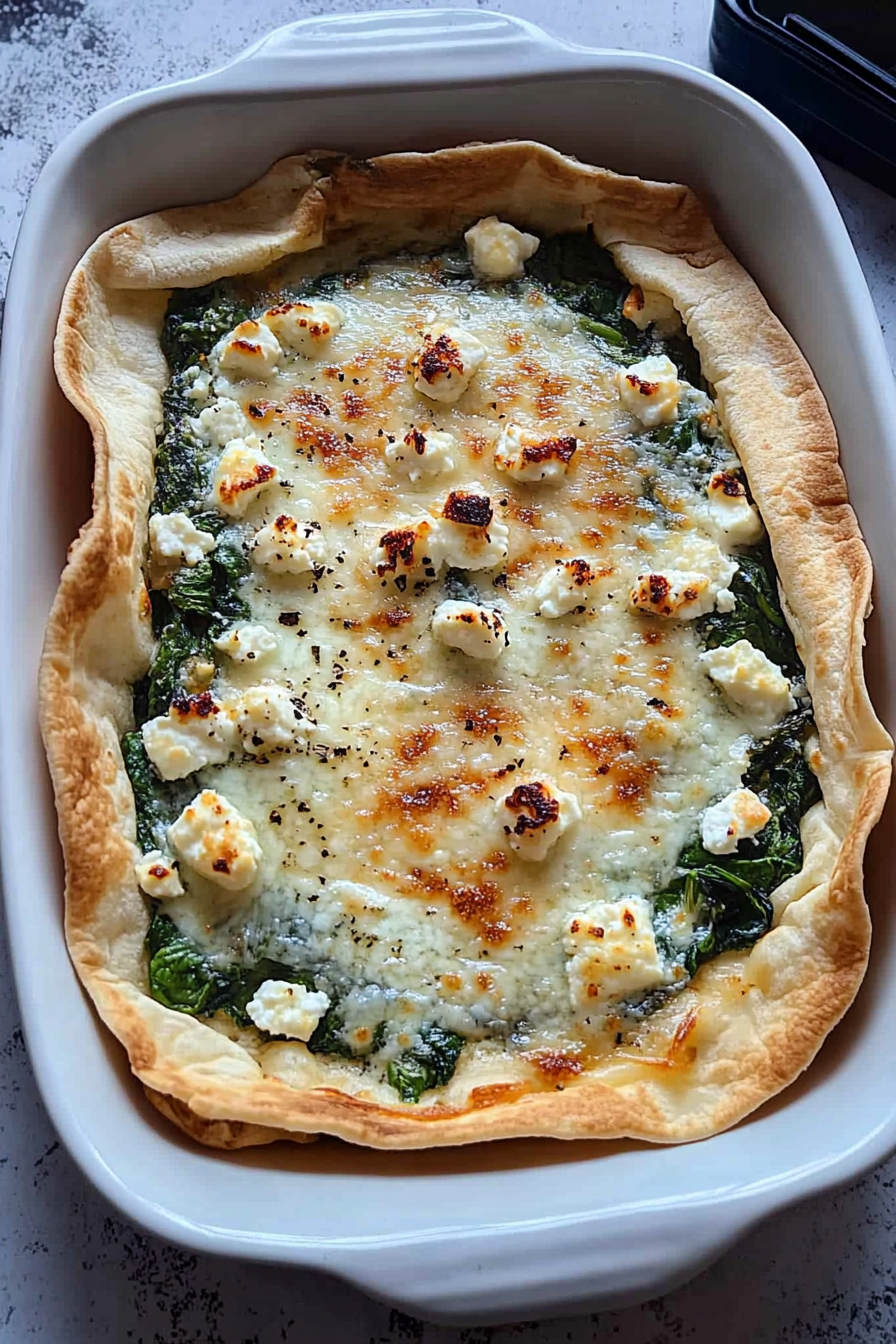 baked spinach feta wraps