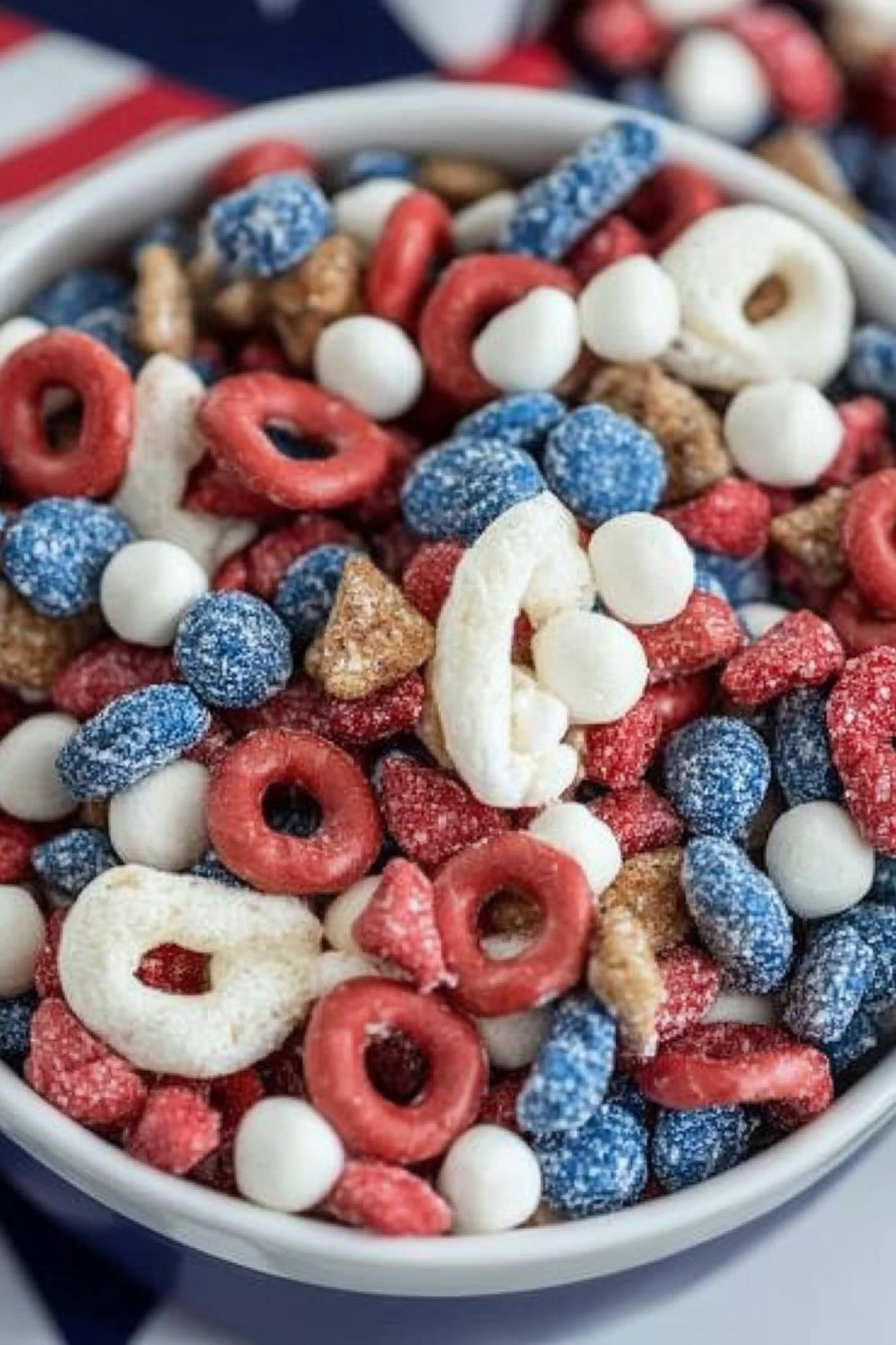 red white blue snack mix