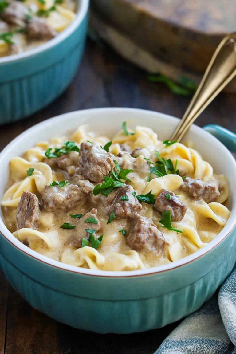slow cooker beef stroganoff