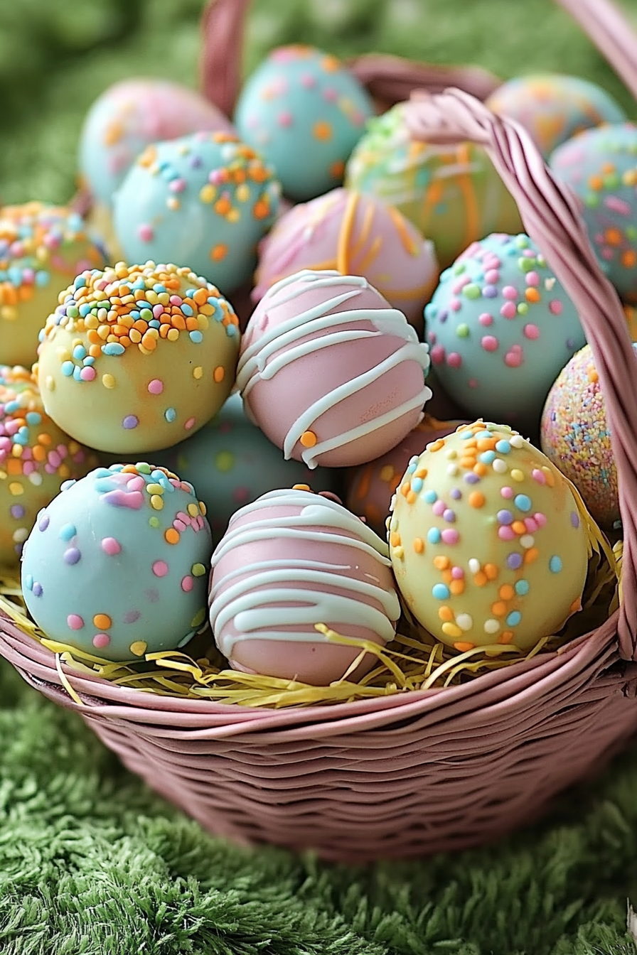 Easter egg cake balls