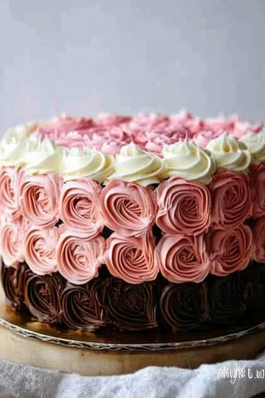 Neapolitan Rose Cake