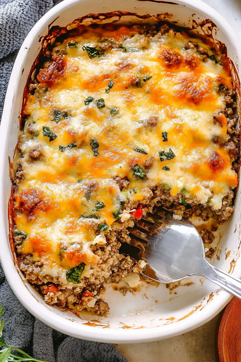 ground beef cauliflower rice casserole