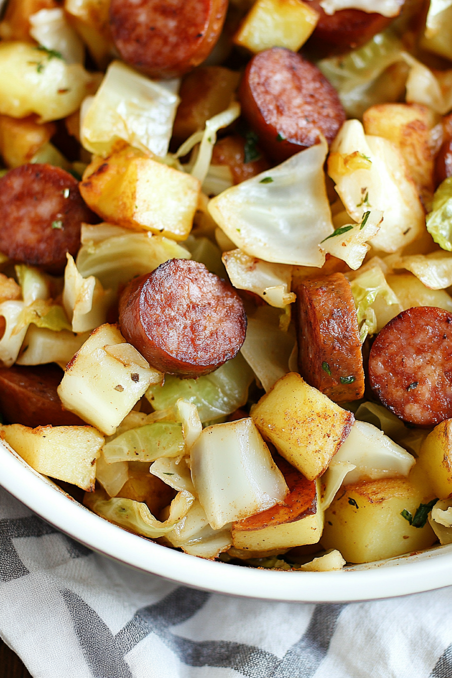 kielbasa cabbage potato skillet