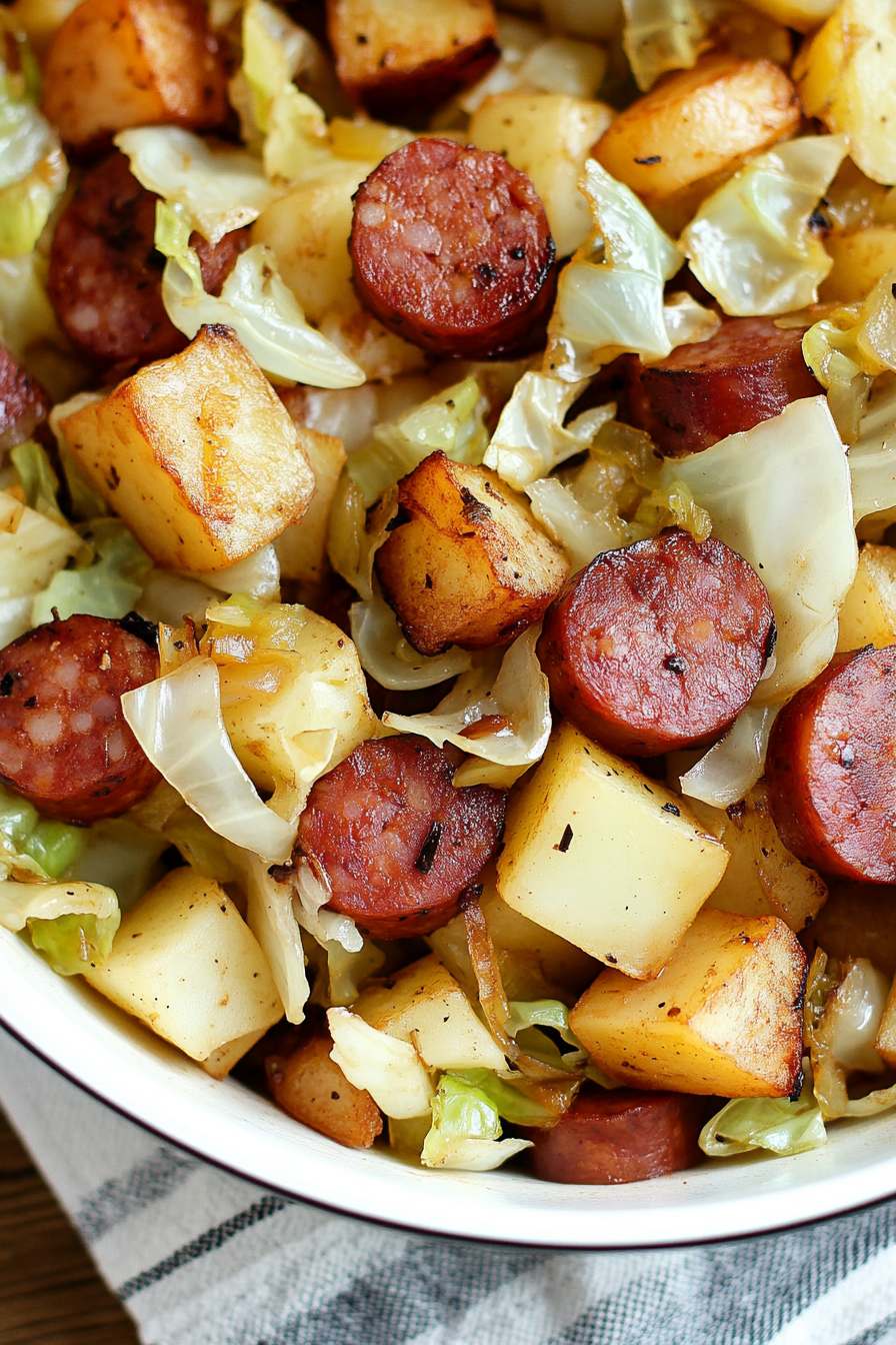 kielbasa cabbage potato skillet