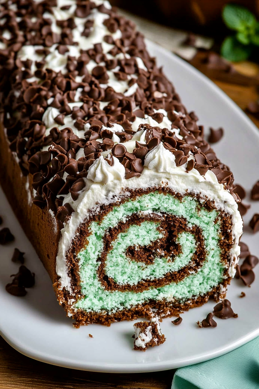 mint chip cake roll