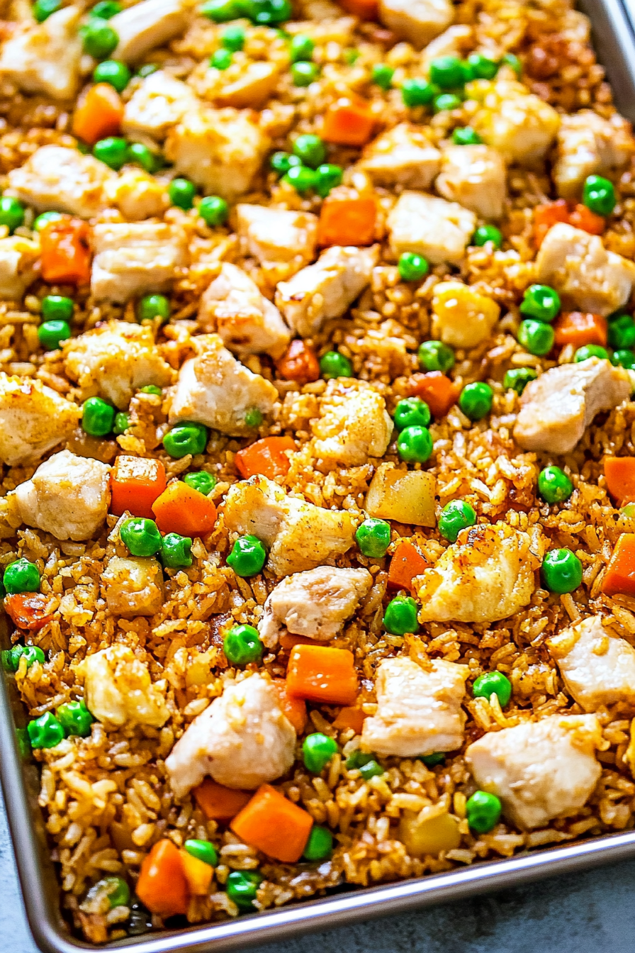 sheet pan chicken fried rice
