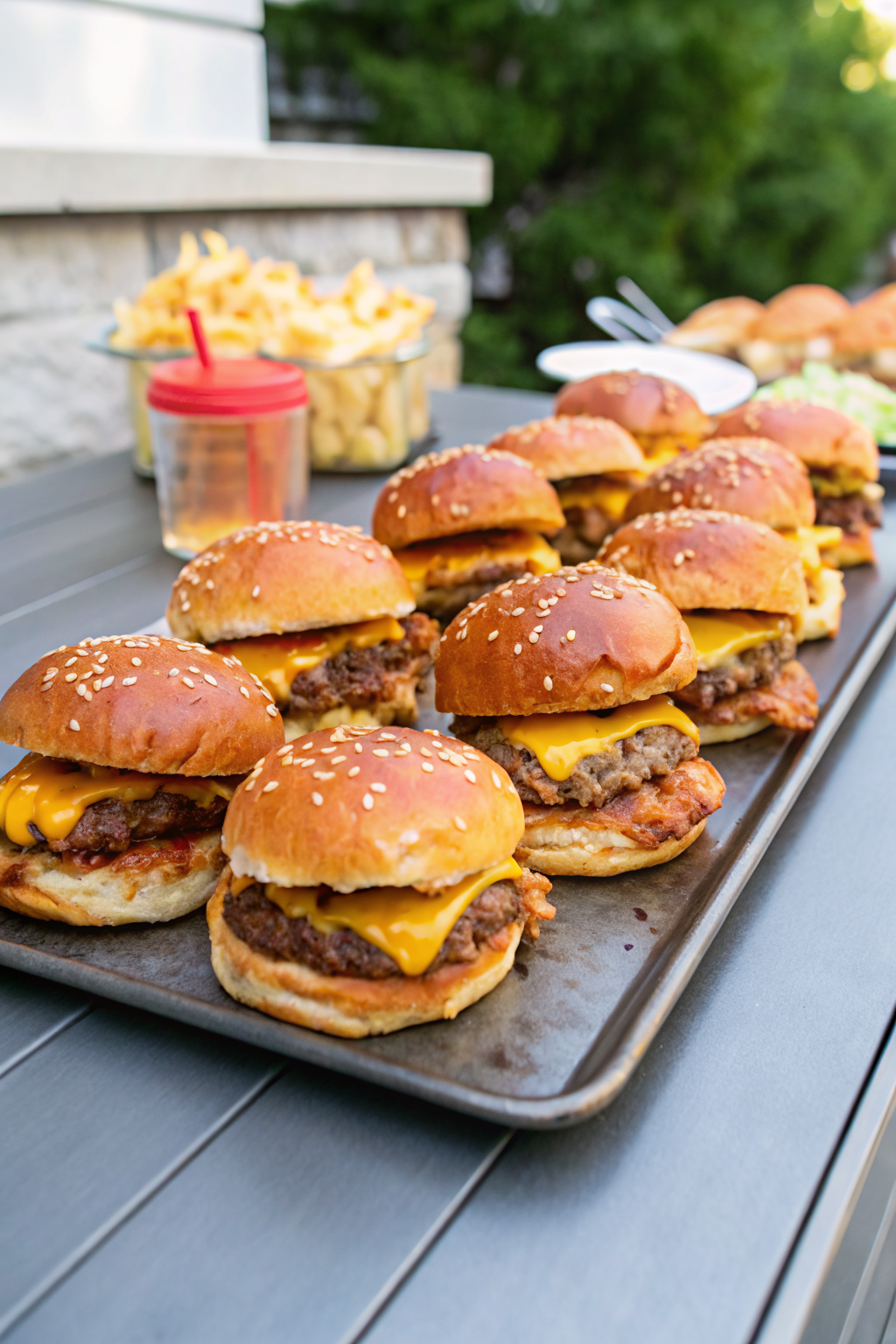 Cheeseburger Sliders ingredients organized and measured on kitchen counter