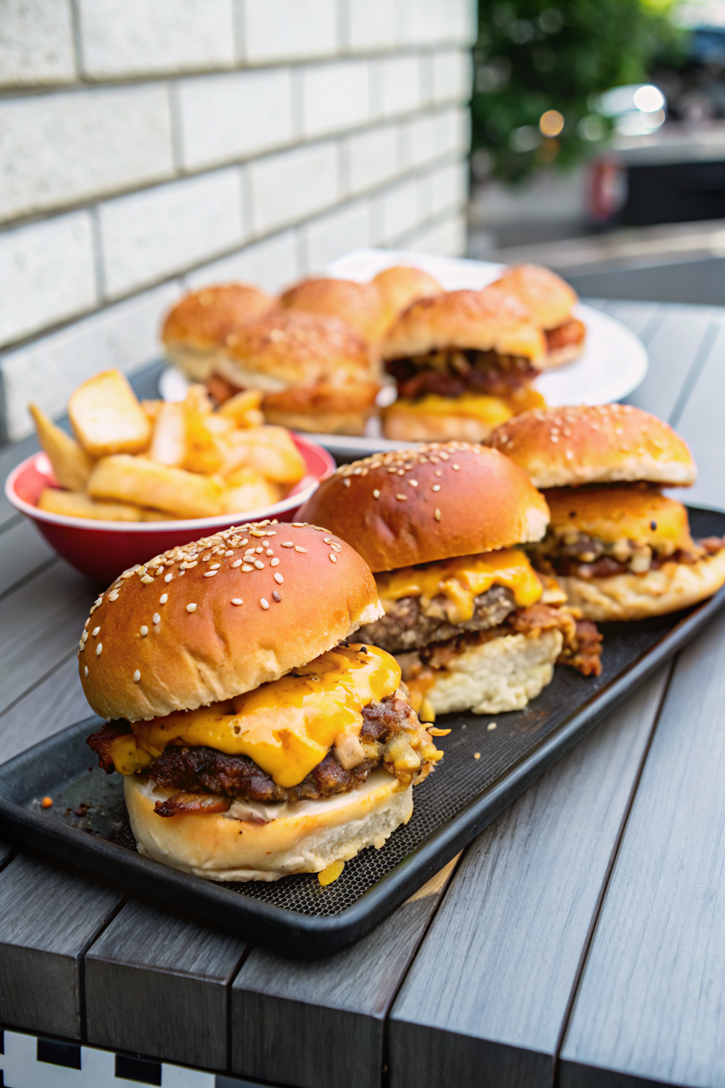Cheeseburger Sliders slice on plate showing perfect texture and swirl pattern