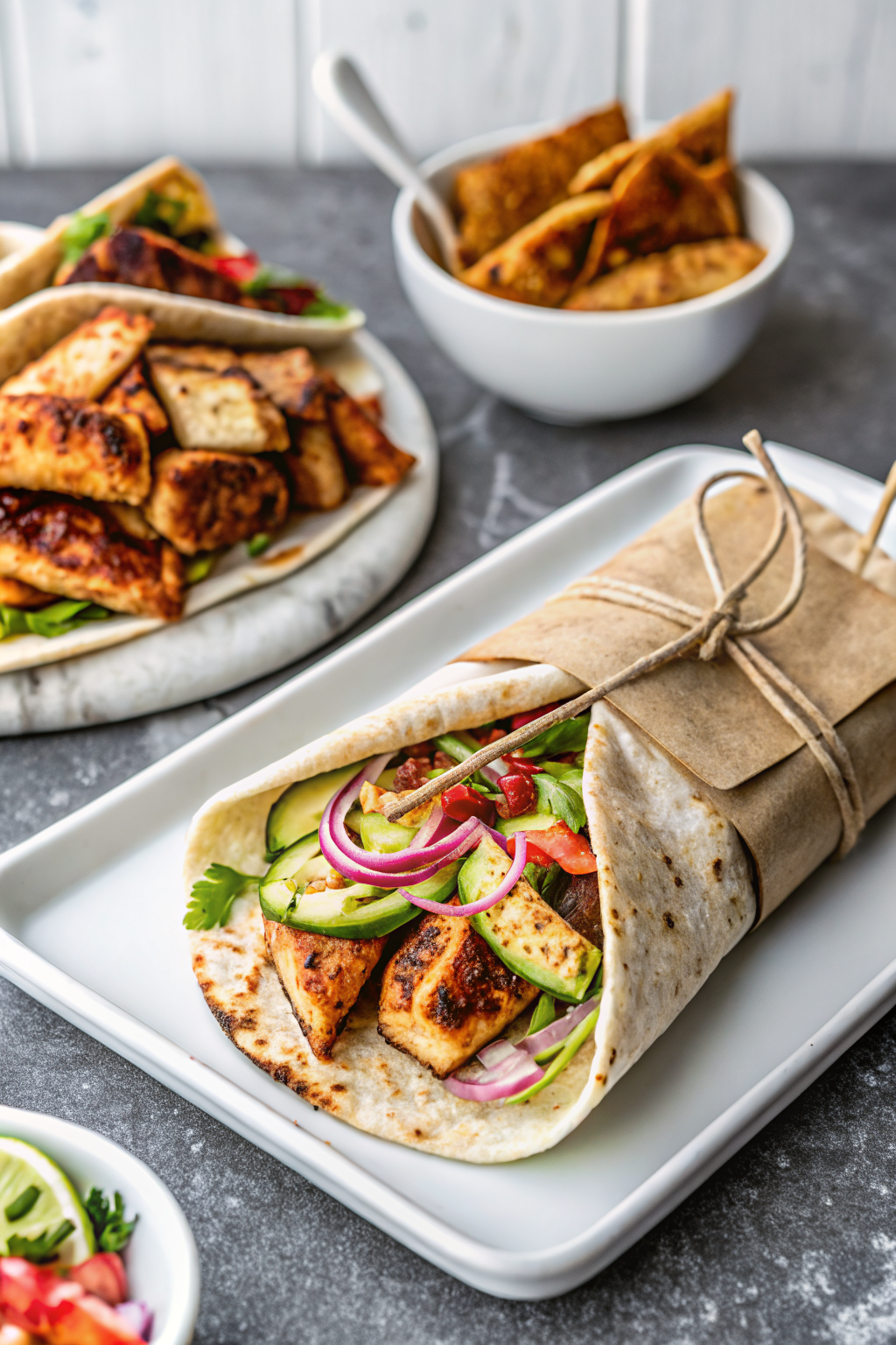 Chicken Shawarma slice on plate showing perfect texture and swirl pattern