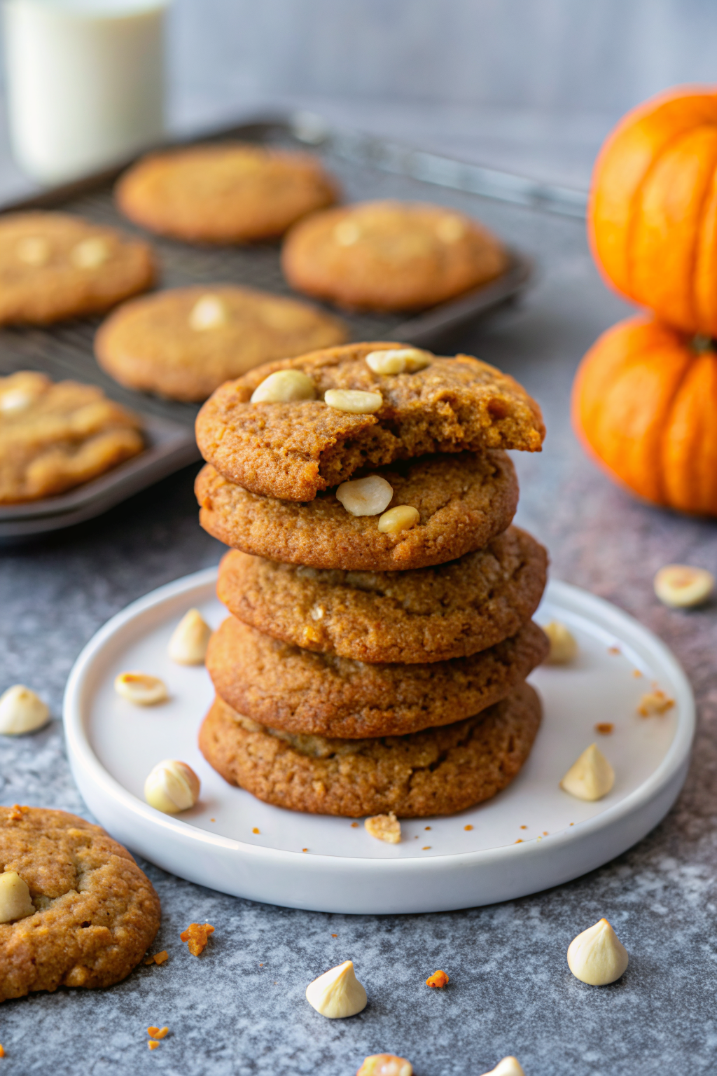 Keto Pumpkin Cookies slice on plate showing perfect texture and swirl pattern