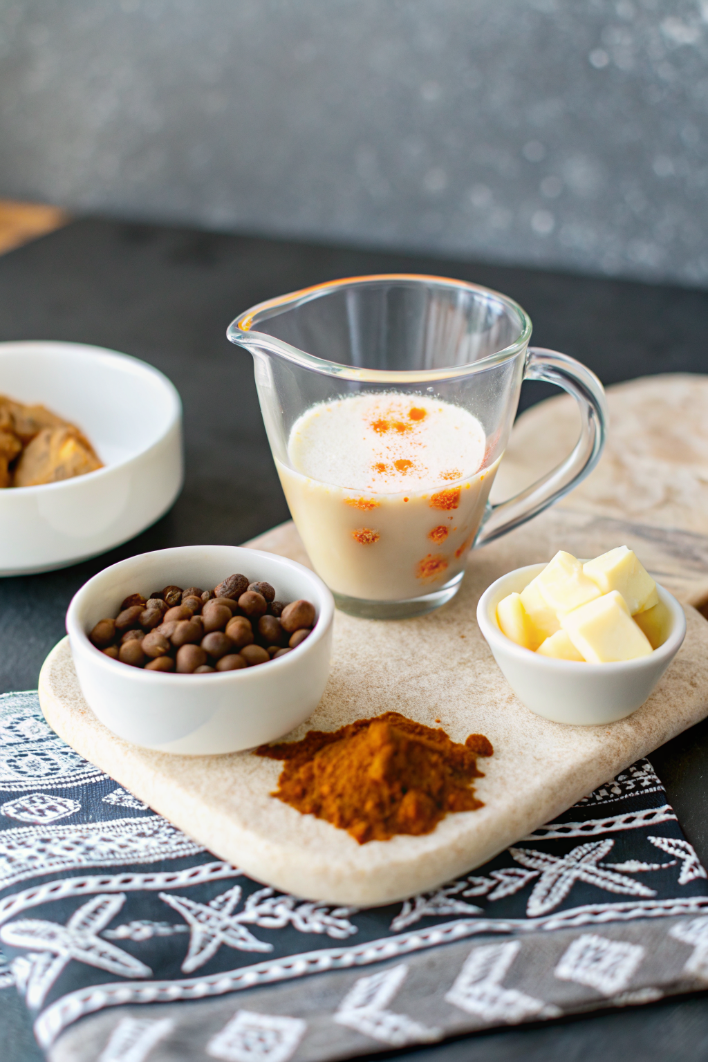 Make London Fog beautifully presented from an overhead angle