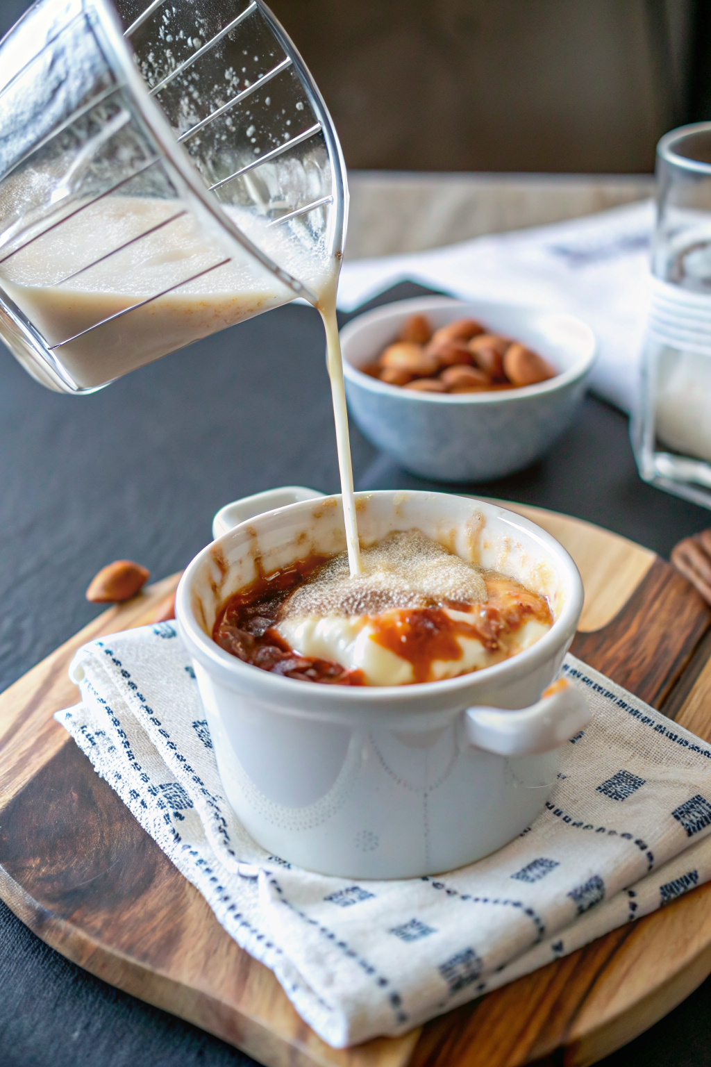 Make London Fog slice on plate showing perfect texture and swirl pattern