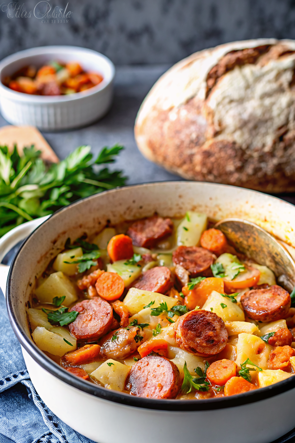 Dublin Coddle ingredients organized and measured on kitchen counter