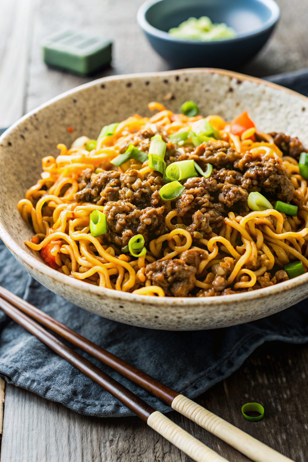 One-Pot Ground Beef Ramen Noodles slice on plate showing perfect texture and swirl pattern