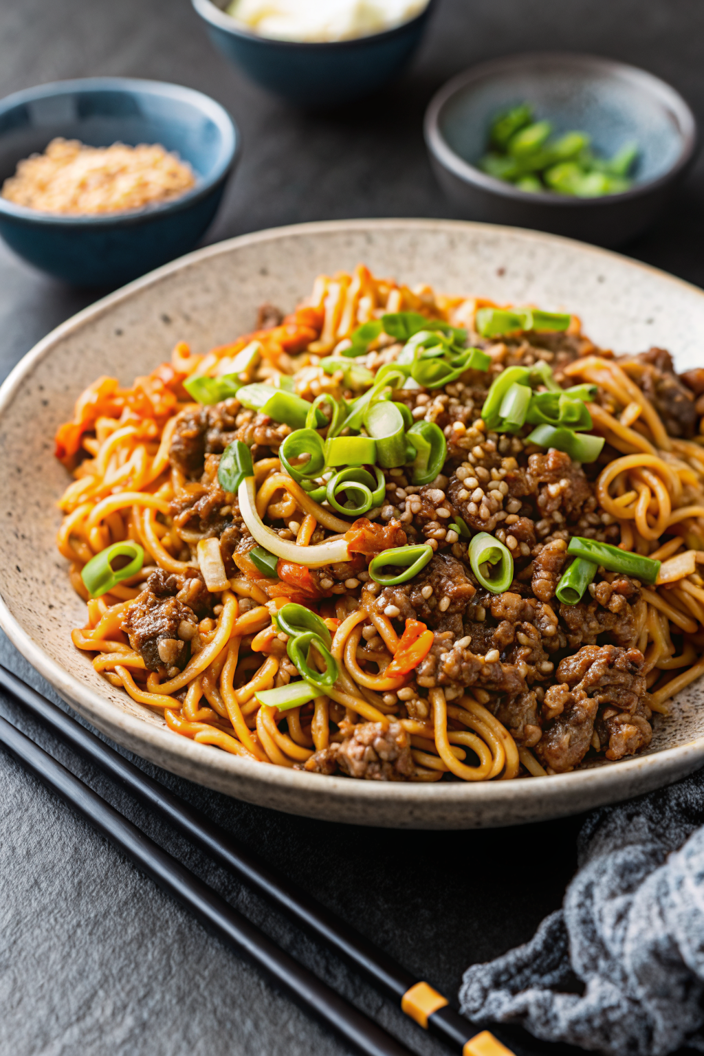 One Pot Ground Beef Ramen Noodles