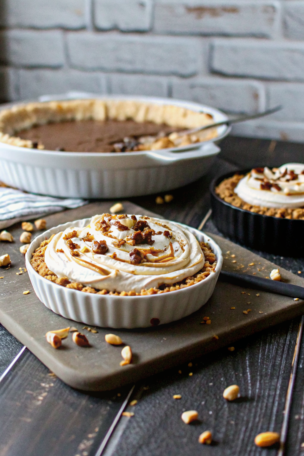 Peanut Butter Pie slice on plate showing perfect texture and swirl pattern