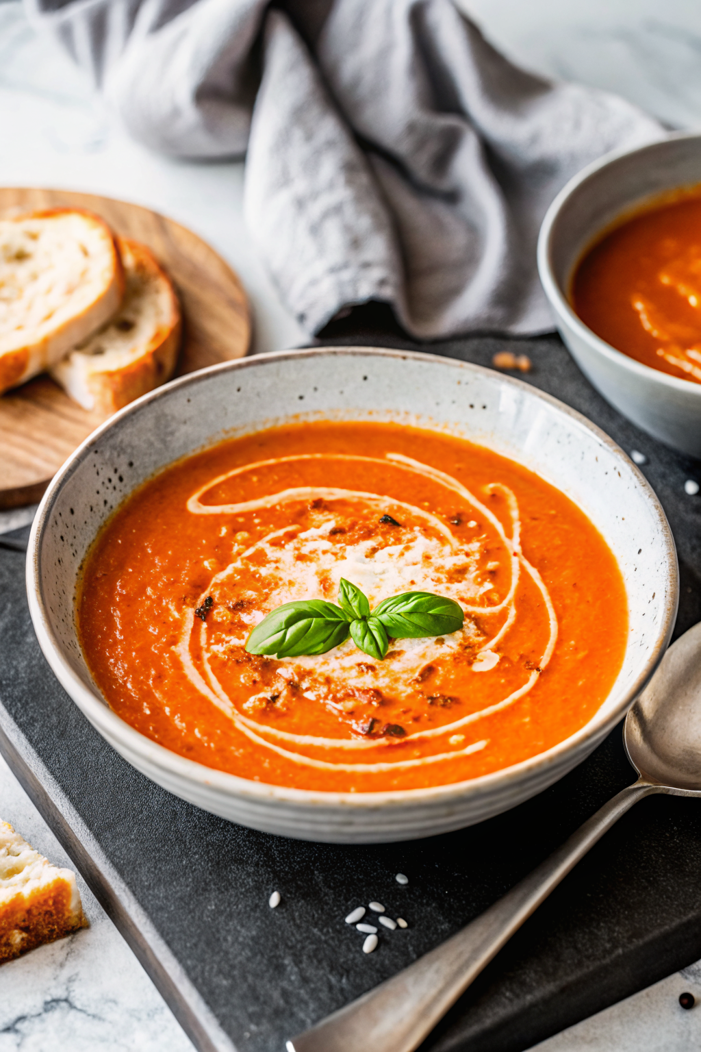 Roasted Red Pepper Soup ingredients organized and measured on kitchen counter